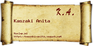 Kaszaki Anita névjegykártya